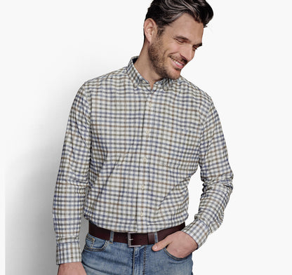 Johnston Murphy Men's Plaid Corduroy Shirt