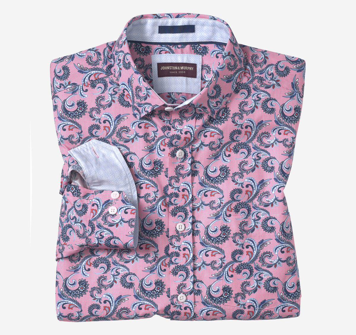 Johnston Murphy Men's Printed Cotton Shirt