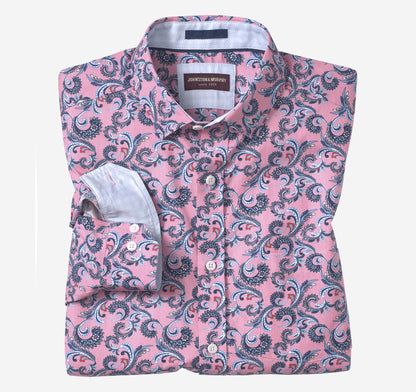Johnston Murphy Men's Printed Cotton Shirt