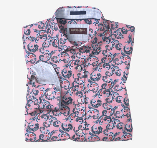 Johnston Murphy Men's Printed Cotton Shirt