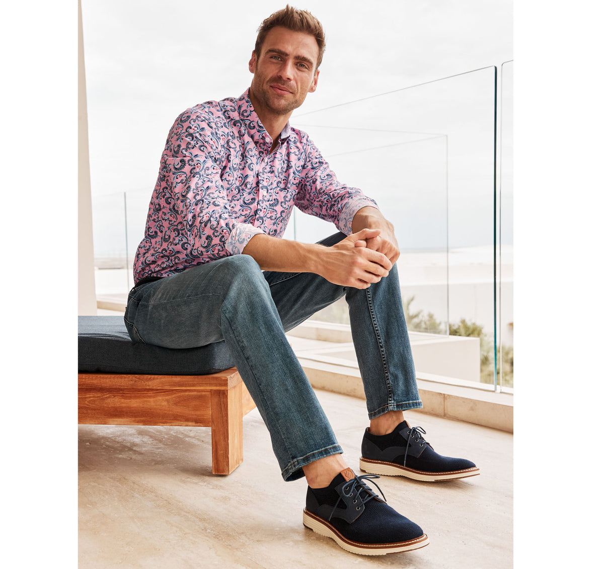 Johnston Murphy Men's Printed Cotton Shirt