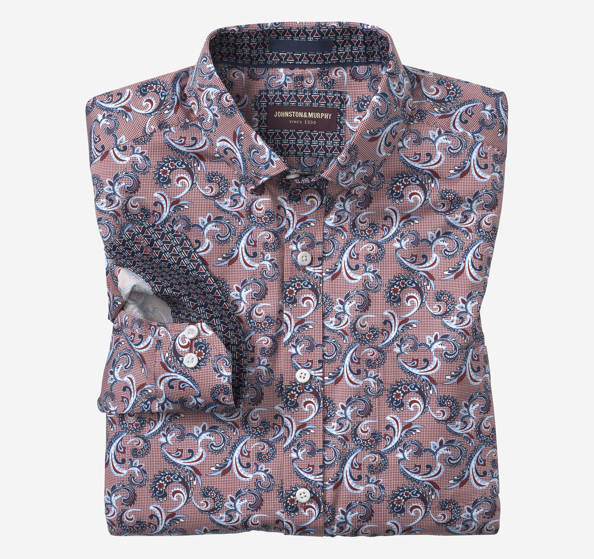 Johnston Murphy Men's Printed Cotton Shirt