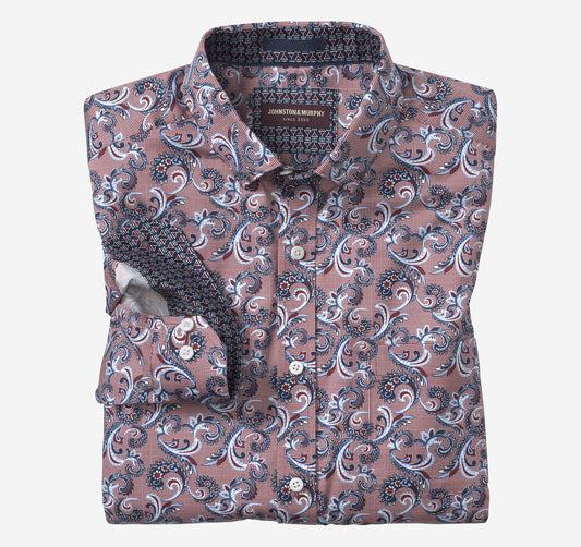 Johnston Murphy Men's Printed Cotton Shirt