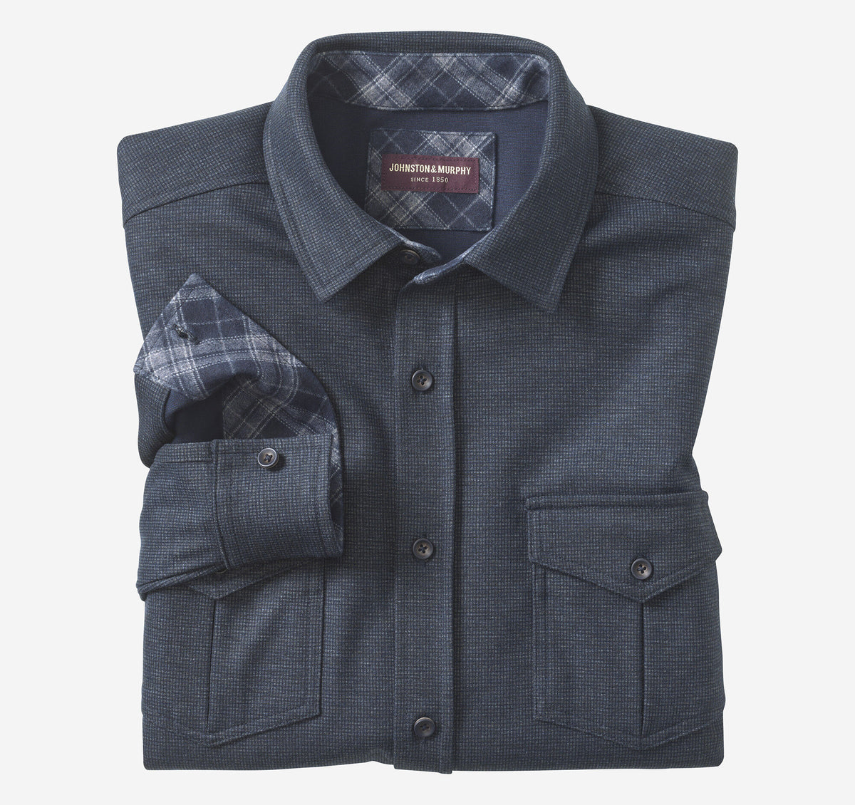 Johnston Murphy Men's Button-Front Knit Shirt