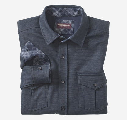 Johnston Murphy Men's Button-Front Knit Shirt