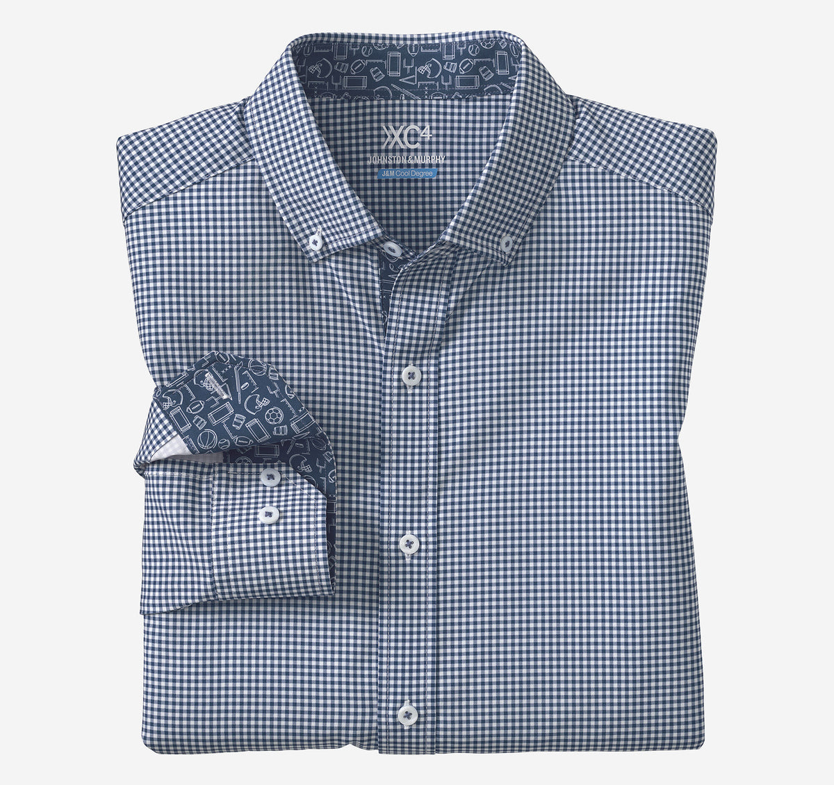Johnston Murphy Men's Game Day XC4® Long-Sleeve Gingham Shirt