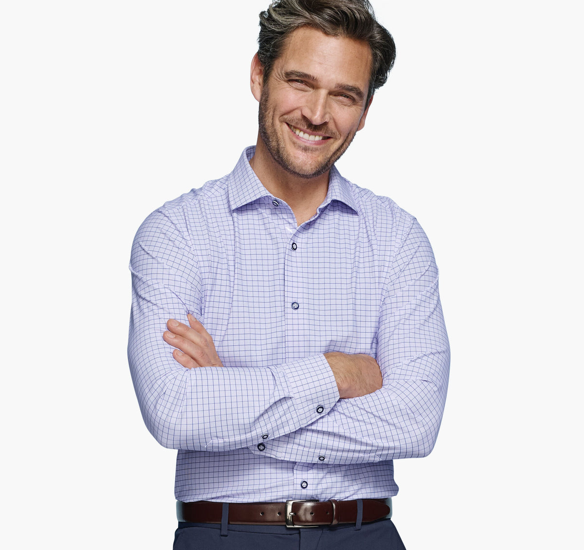 Johnston Murphy Men's XC4® Motion Long-Sleeve Dress Knit Shirt