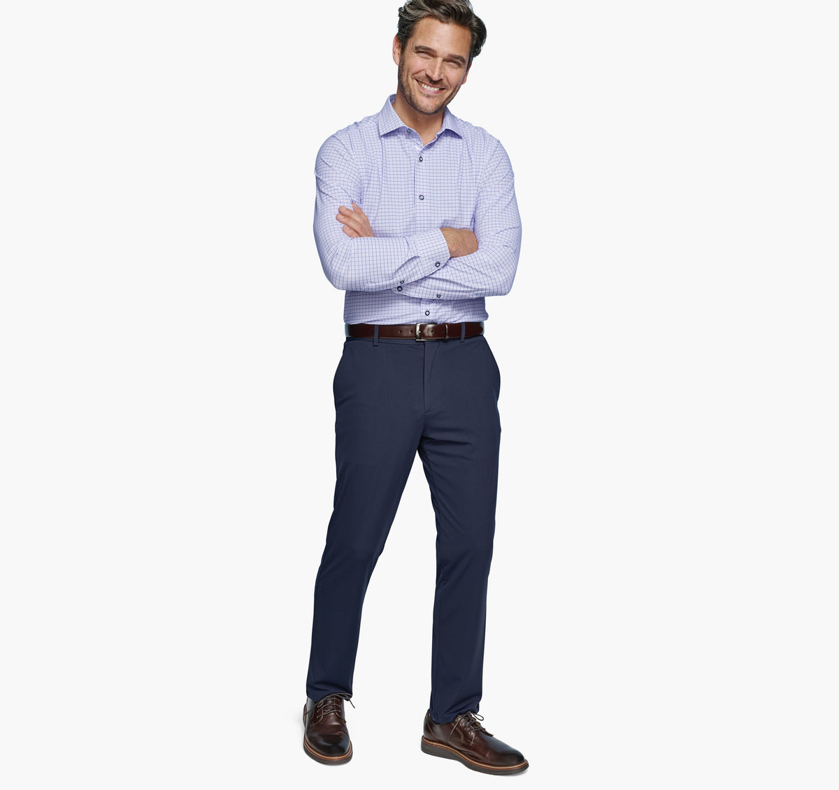 Johnston Murphy Men's XC4® Motion Long-Sleeve Dress Knit Shirt