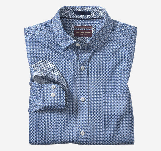 Johnston Murphy Men's Printed Cotton Shirt