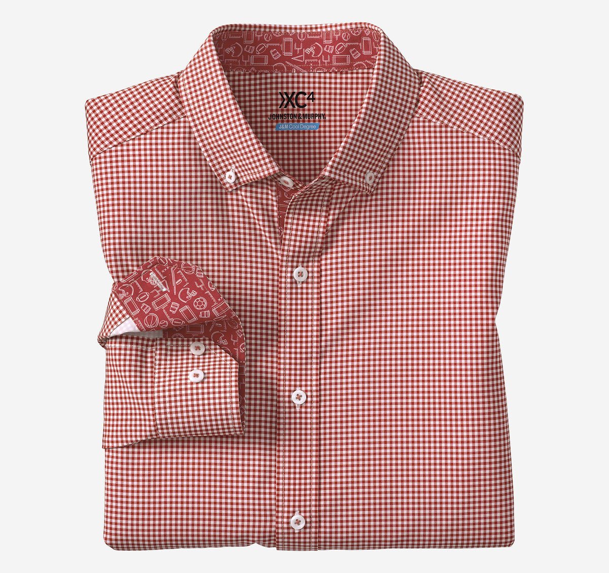 Johnston Murphy Men's Game Day XC4® Long-Sleeve Gingham Shirt