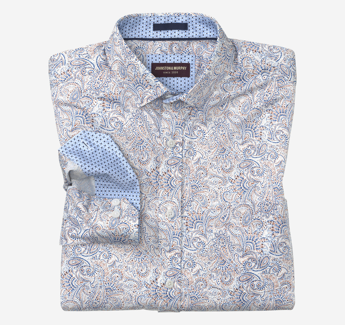Johnston Murphy Men's Printed Cotton Shirt