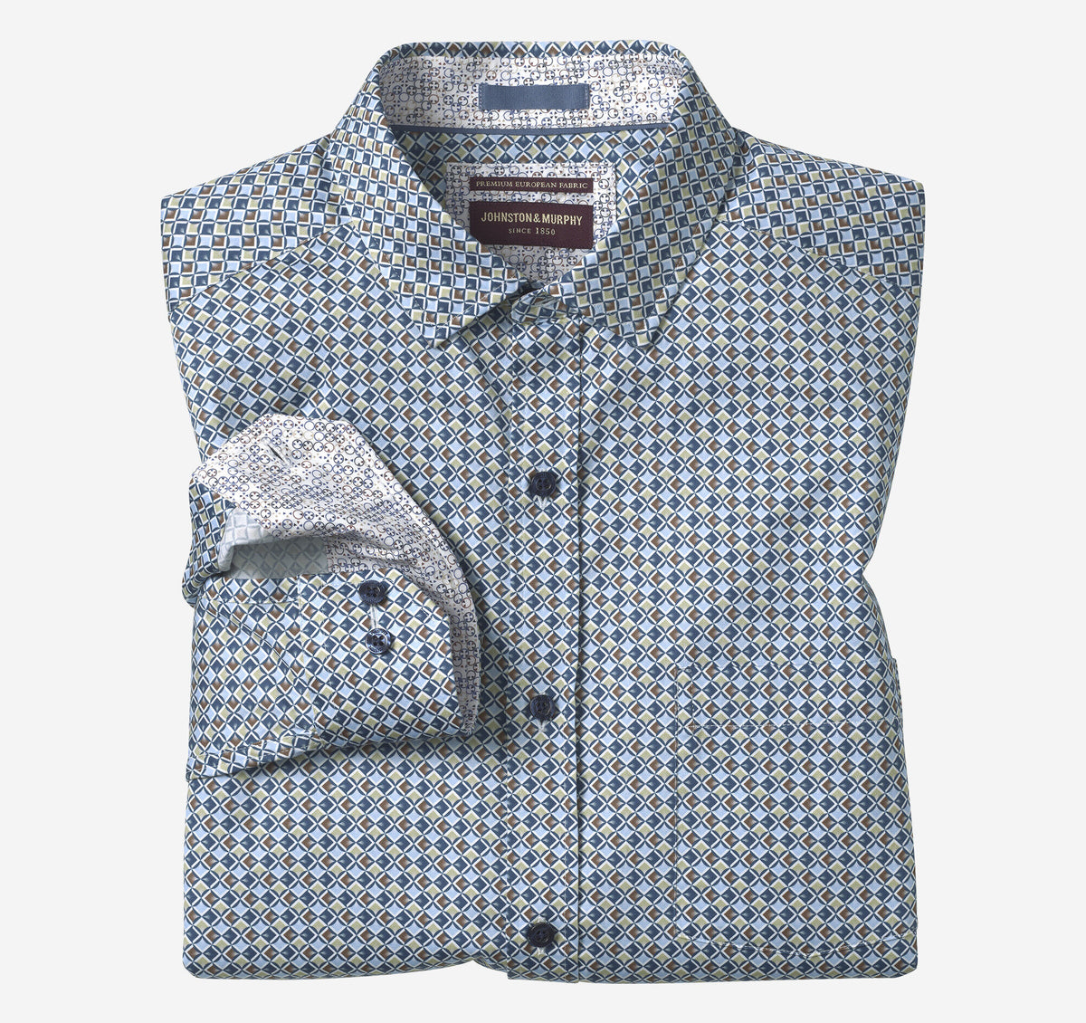 Johnston Murphy Men's Printed Cotton Shirt