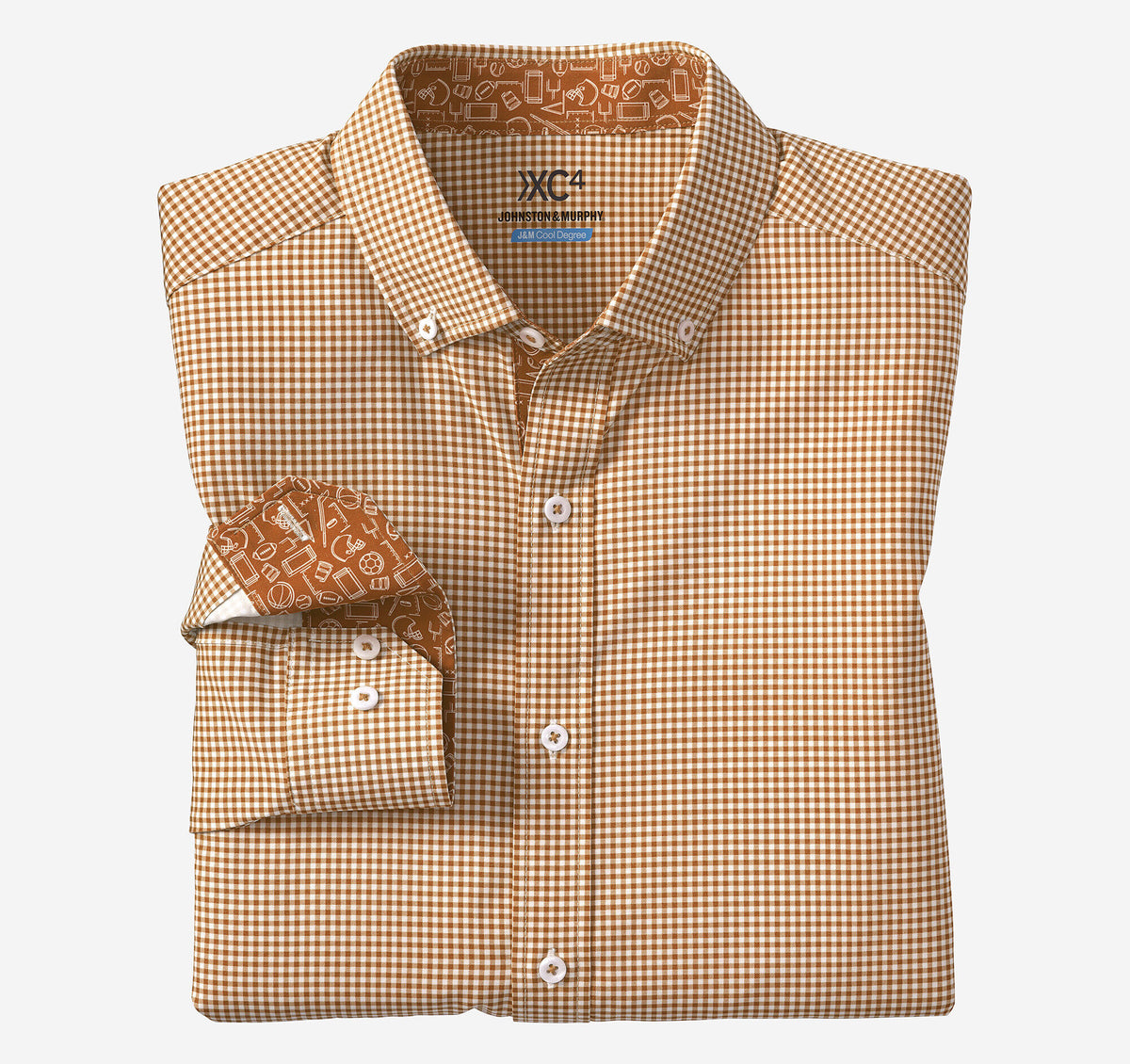 Johnston Murphy Men's Game Day XC4® Long-Sleeve Gingham Shirt