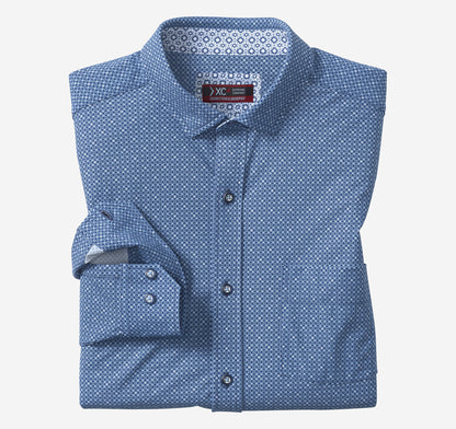 Johnston Murphy Men's XC4® Motion Long-Sleeve Print Knit Shirt