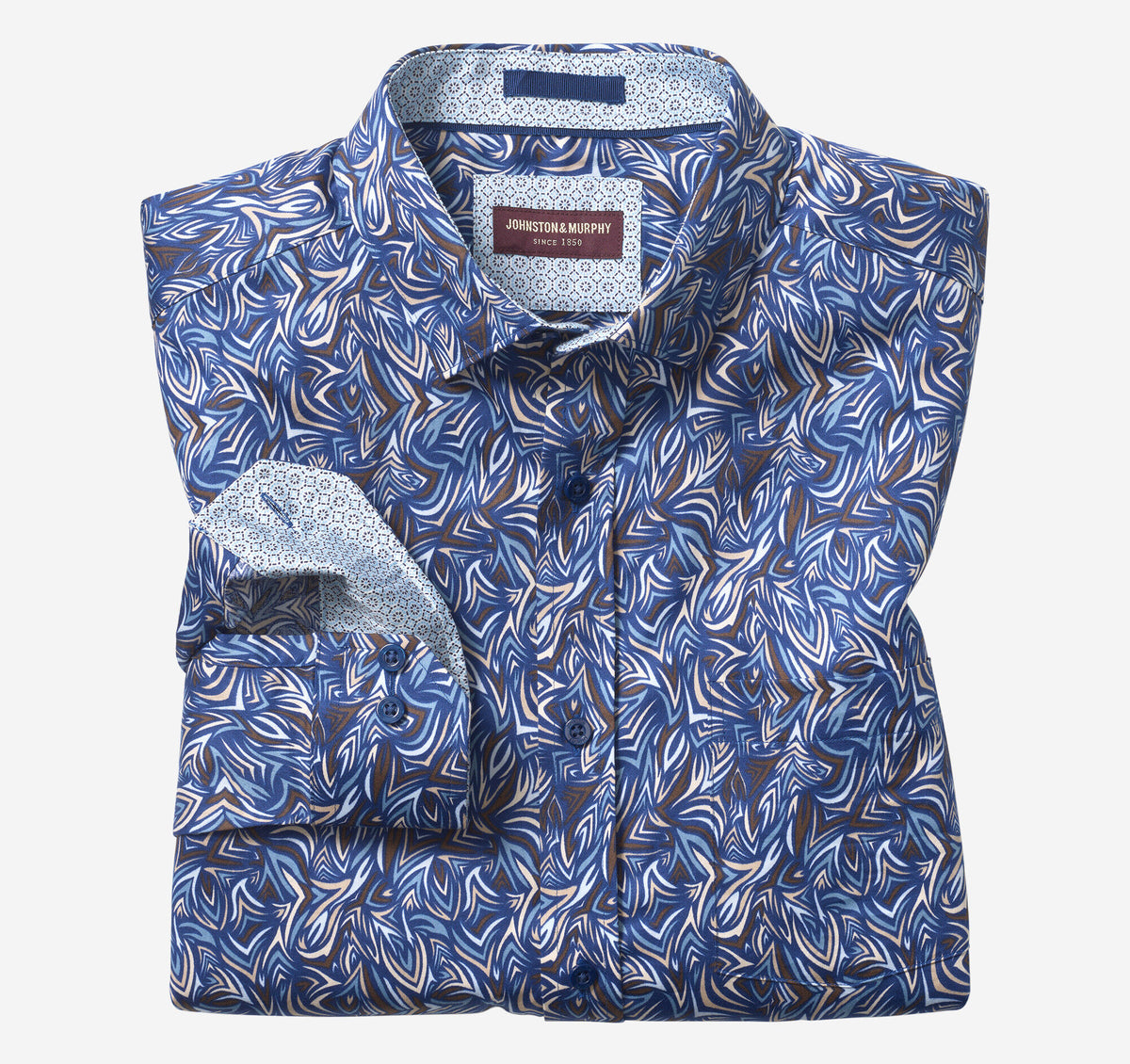 Johnston Murphy Men's Printed Cotton Shirt