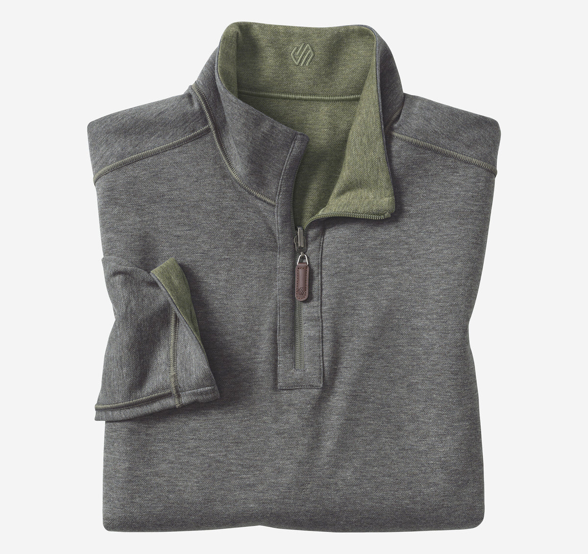 Johnston Murphy Men's Icon Reversible Solid Quarter-Zip