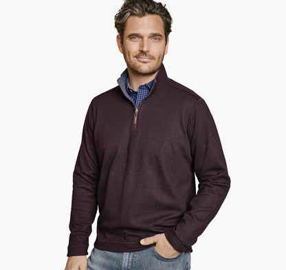 Johnston Murphy Men's Icon Reversible Solid Quarter-Zip