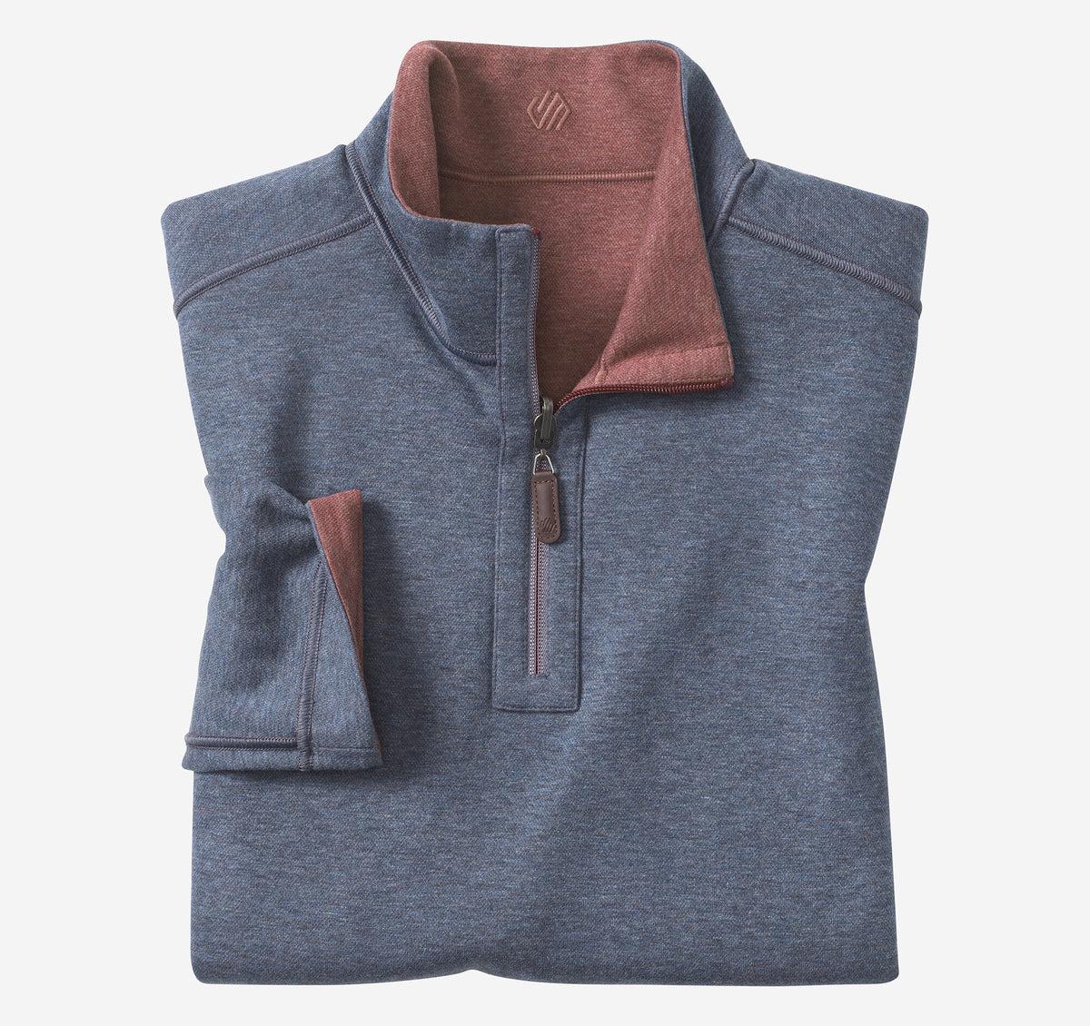 Johnston Murphy Men's Icon Reversible Solid Quarter-Zip