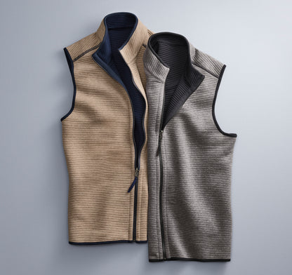 Johnston Murphy Men's Reversible Channel Quilted Vest