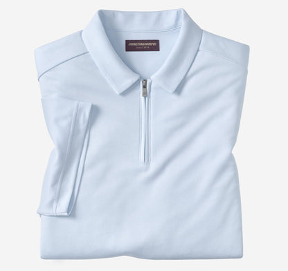 Johnston Murphy Men's Vintage Birdseye Zip Polo