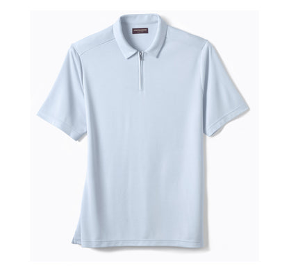 Johnston Murphy Men's Vintage Birdseye Zip Polo