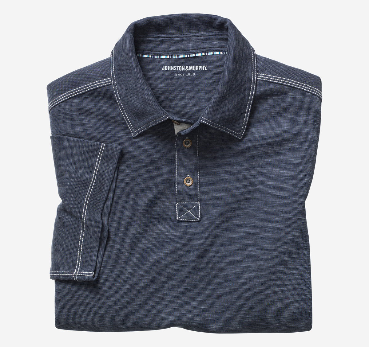 Johnston Murphy Men's Vintage Slub Polo