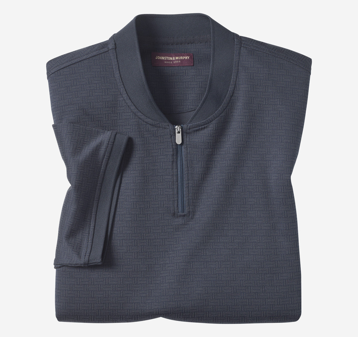 Johnston Murphy Men's Jacquard Zip Polo