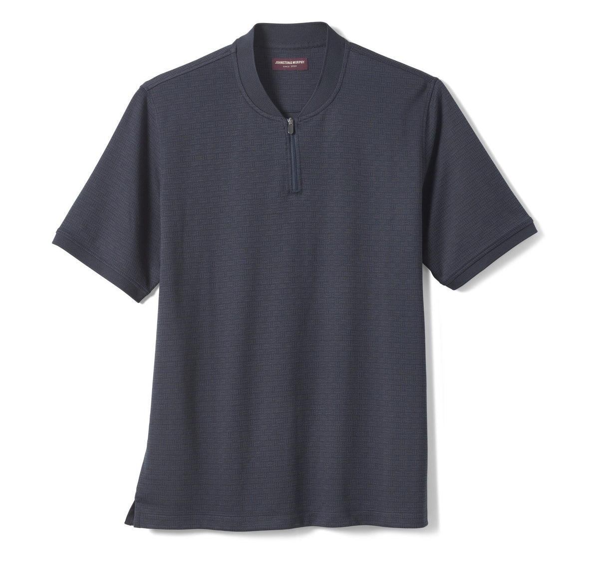 Johnston Murphy Men's Jacquard Zip Polo