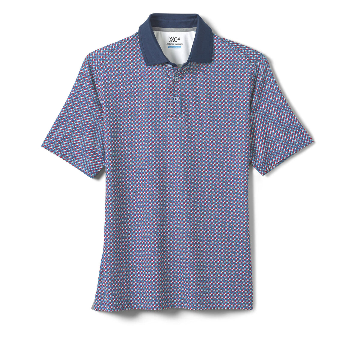 Johnston Murphy Men's XC4® Performance Solid-Collar Print Polos + Cool Degree™