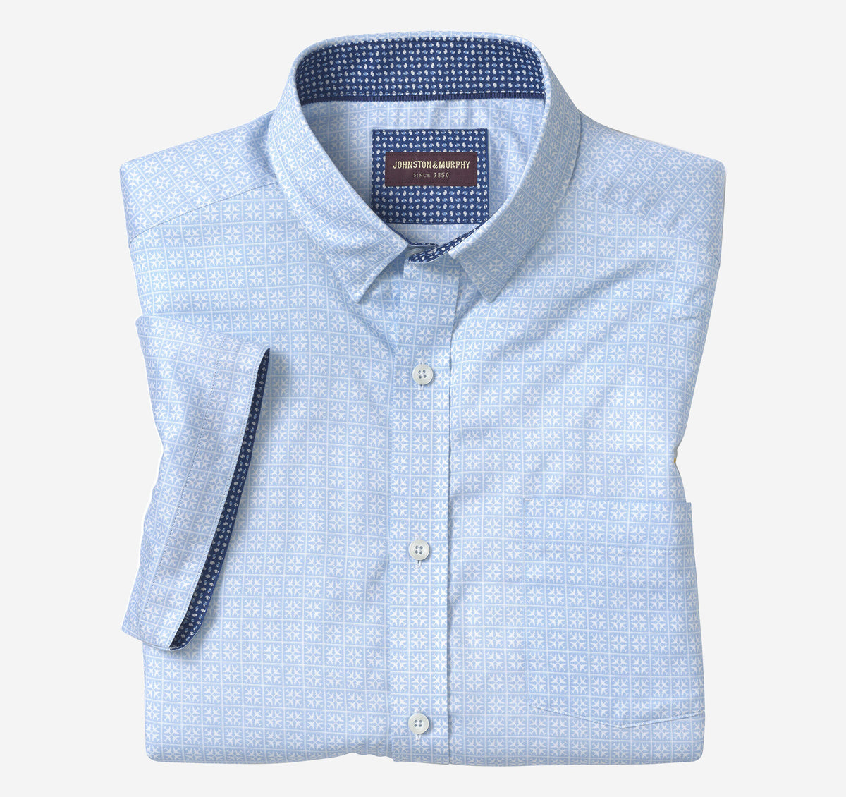 Johnston Murphy Men's Printed Short-Sleeve Shirt