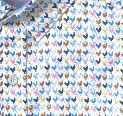 Johnston Murphy Men's Printed Short-Sleeve Shirt