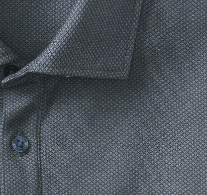 Johnston Murphy Men's Knit Jacquard Long-Sleeve Polo