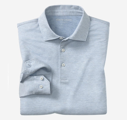 Johnston Murphy Men's Herringbone Long-Sleeve Polo