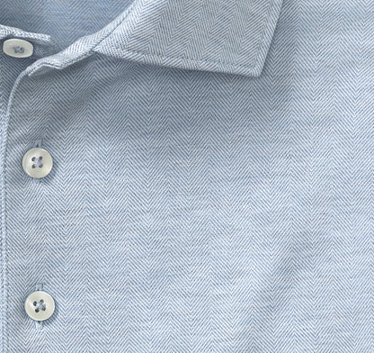 Johnston Murphy Men's Herringbone Long-Sleeve Polo