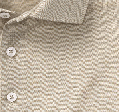Johnston Murphy Men's Herringbone Long-Sleeve Polo