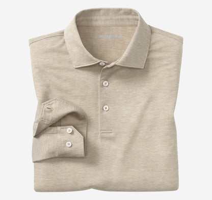 Johnston Murphy Men's Herringbone Long-Sleeve Polo