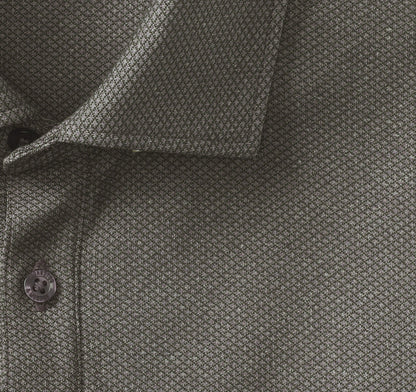 Johnston Murphy Men's Knit Jacquard Long-Sleeve Polo