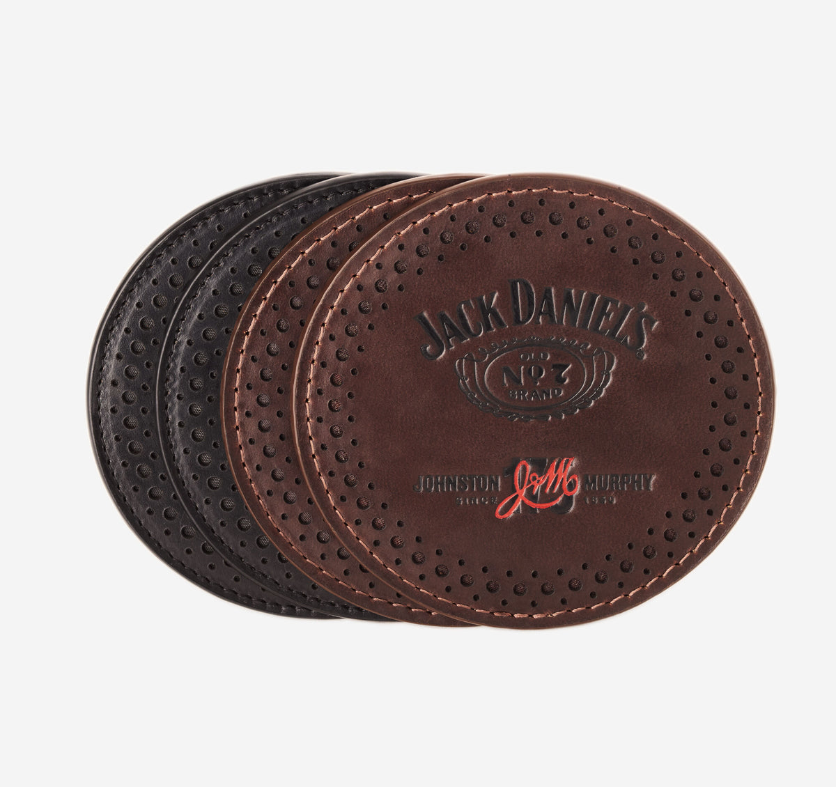 Johnston Murphy Men's Jack Daniel's x JM 175th Leather Coaster Set