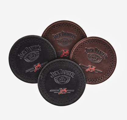 Johnston Murphy Men's Jack Daniel's x JM 175th Leather Coaster Set