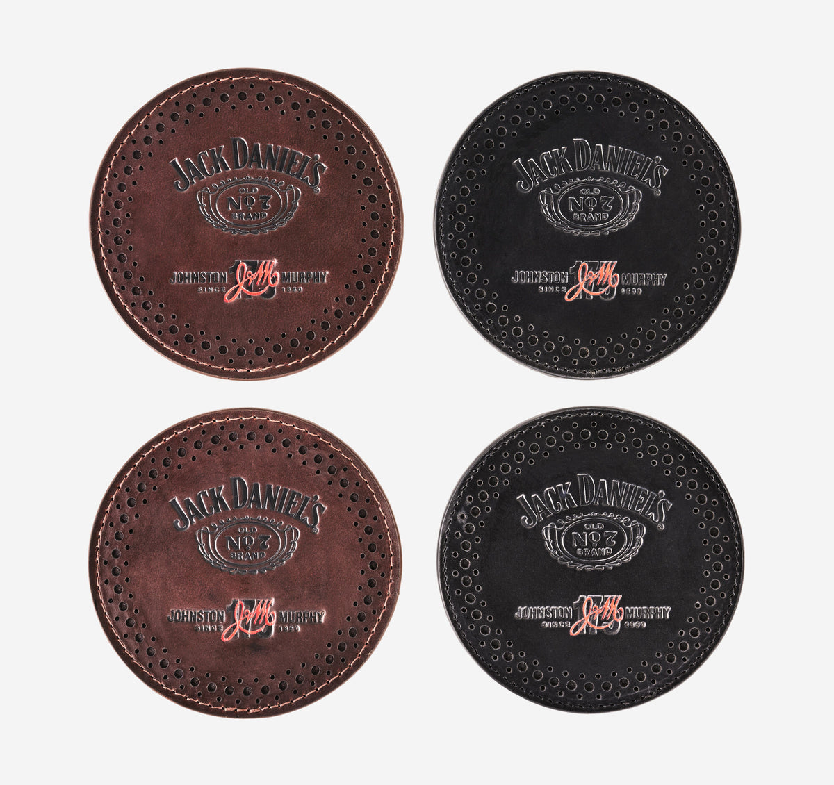 Johnston Murphy Men's Jack Daniel's x JM 175th Leather Coaster Set