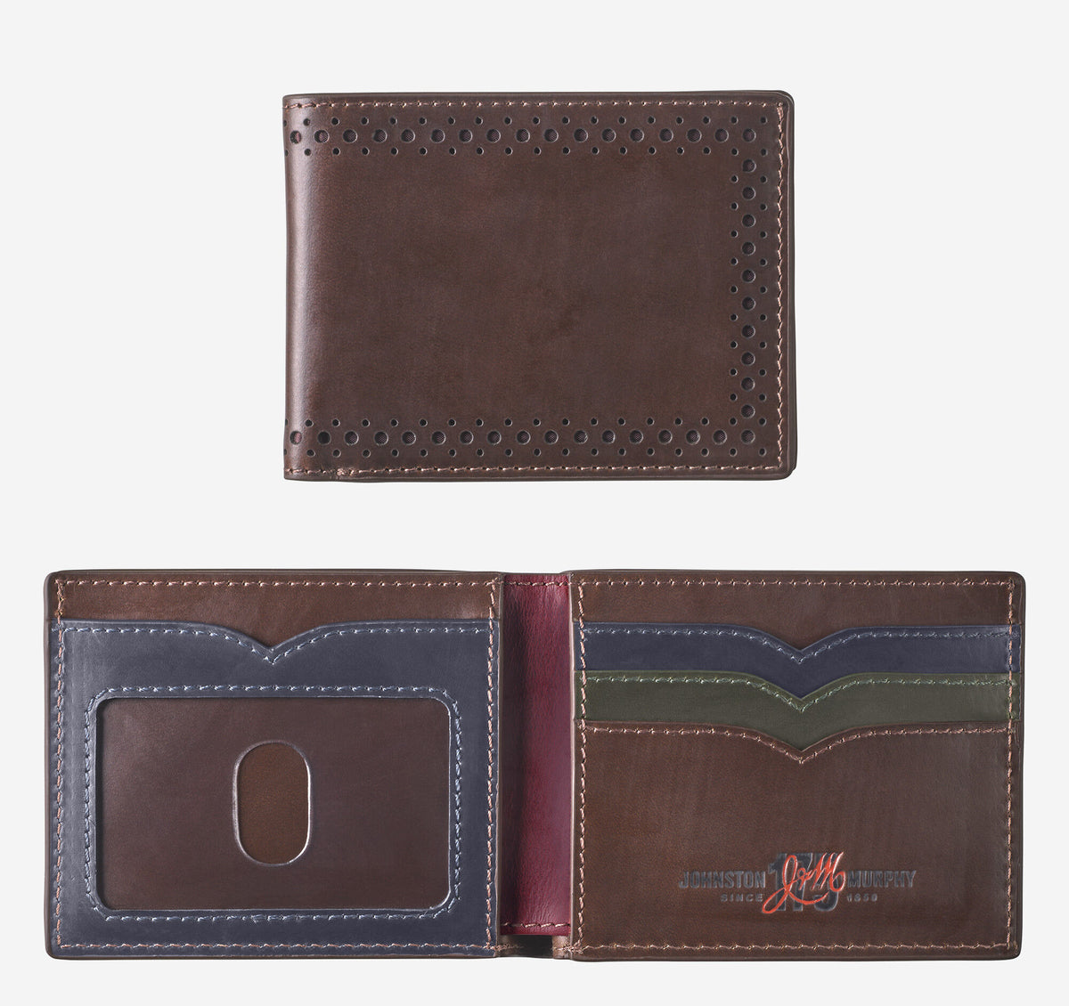 Johnston Murphy Men's 175th Anniversary Colorblocked Billfold Wallet
