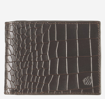 Johnston Murphy Men's Croc-Embossed Leather Billfold Wallet