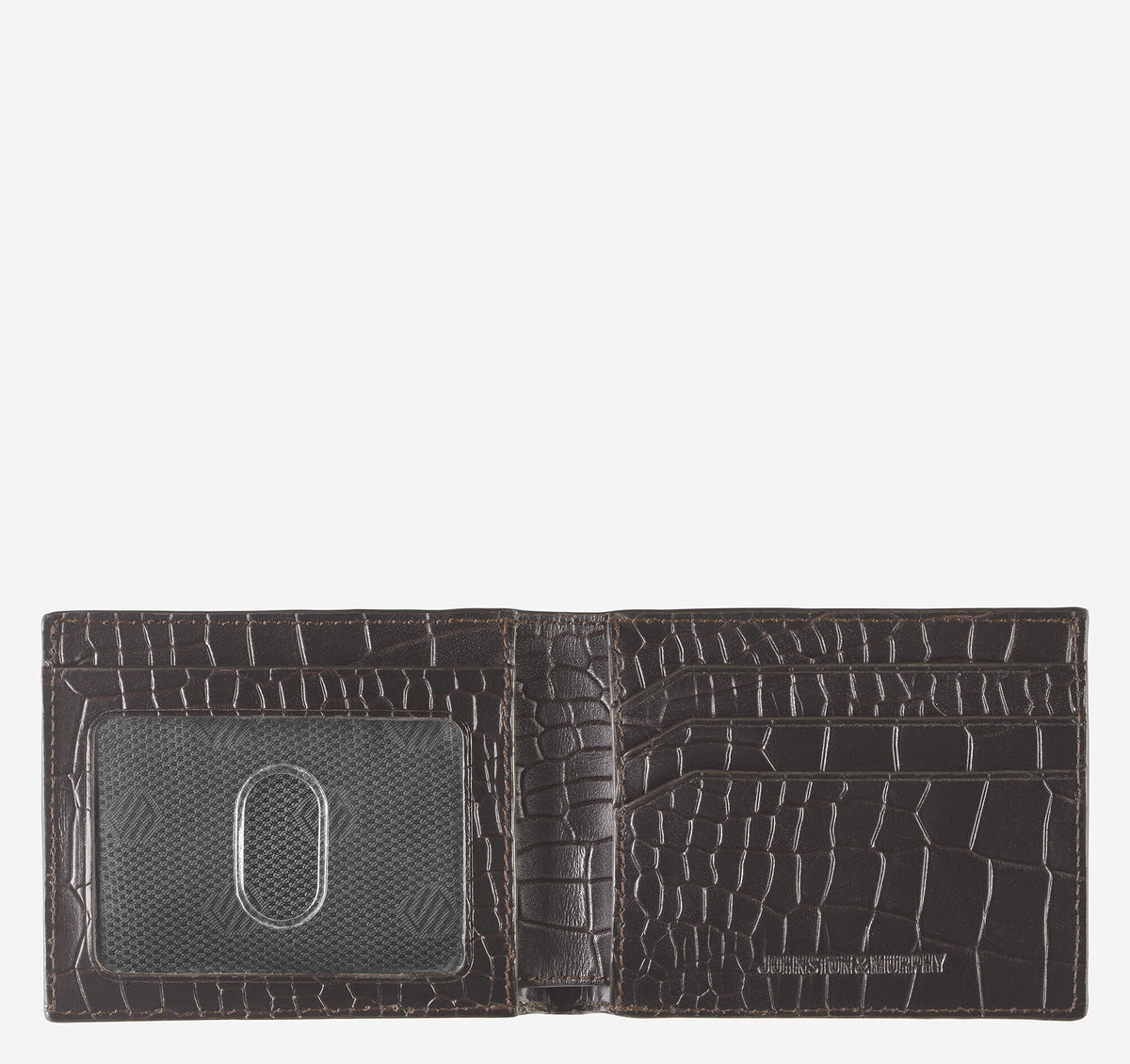 Johnston Murphy Men's Croc-Embossed Leather Billfold Wallet