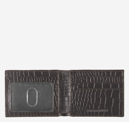 Johnston Murphy Men's Croc-Embossed Leather Billfold Wallet