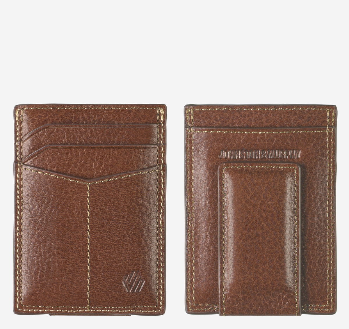 Johnston Murphy Men's Double-Contrast Stitch Front Pocket Wallet