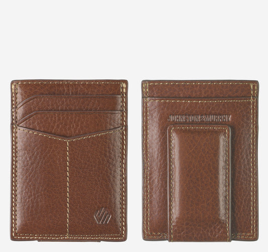 Johnston Murphy Men's Double-Contrast Stitch Front Pocket Wallet