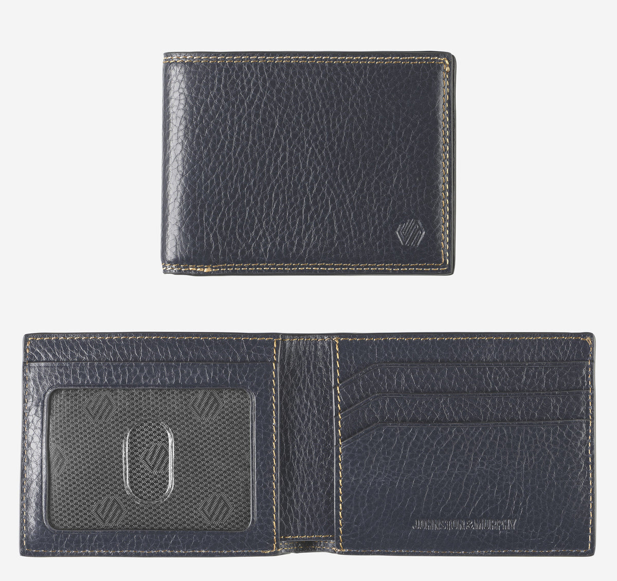 Johnston Murphy Men's Double Contrast Stitch Billfold Wallet
