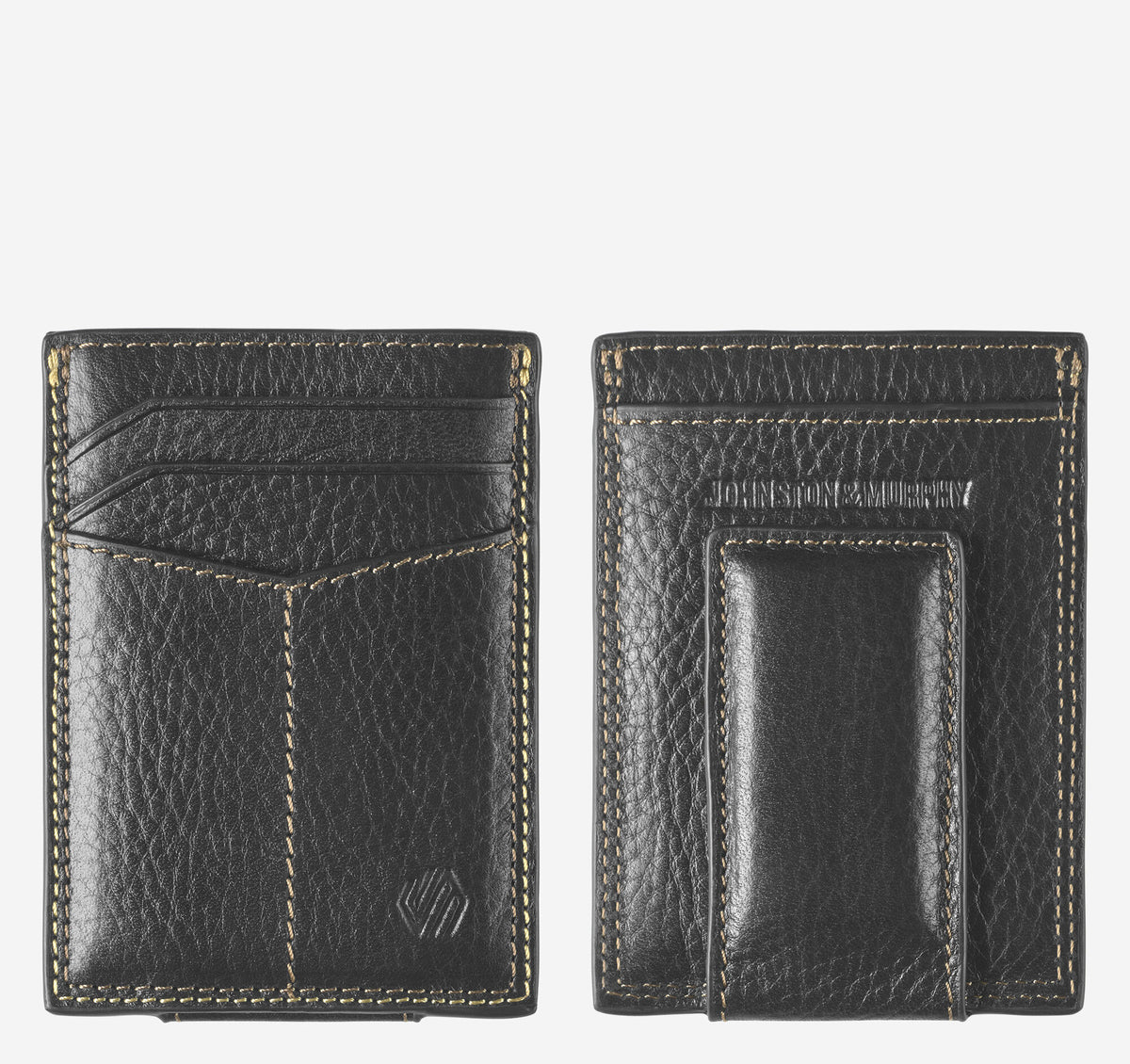 Johnston Murphy Men's Double-Contrast Stitch Front Pocket Wallet
