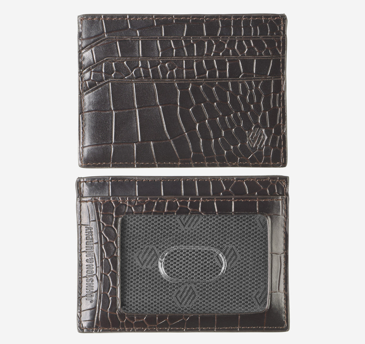 Johnston Murphy Men's Croc-Embossed Weekender Card Wallet
