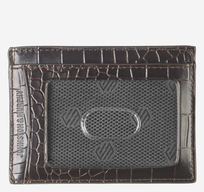 Johnston Murphy Men's Croc-Embossed Weekender Card Wallet